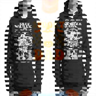Retro Spooky Season Halloween Spooky Dad Cute Ghost Hoodie - Seseable