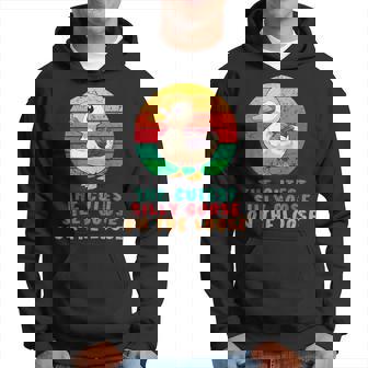 Retro Sunset Goose Chick The Cutest Silly Goose On The Loose Hoodie - Thegiftio UK