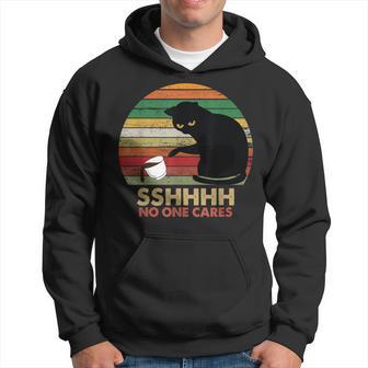 Rétrointage Sshhhh No One Cares Chat Cadeau Pour Amoureux Des Chats Sweat à capuche - Cadeauxyz