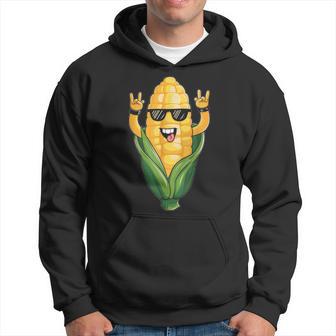 Rock On Corn Corn Lover Sweet Corn On The Cob Hoodie - Thegiftio UK