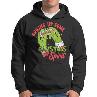 Rolling Up Some Christmas Spirit Santa Pajamas Xmas Hoodie - Thegiftio UK