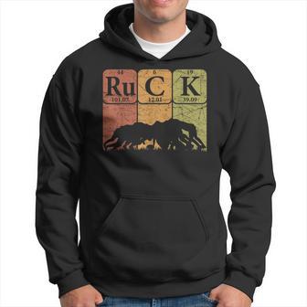 Ruck Rugby Periodic Table Elements Rugby Player Nerd Retro Hoodie - Thegiftio UK