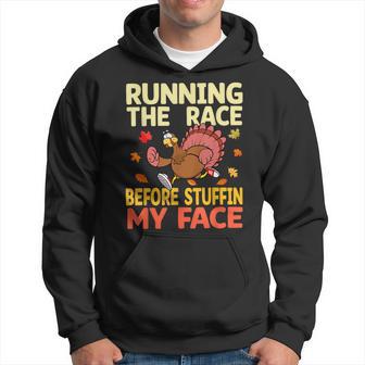 Running The Race Before Stuffing My Face Turkey Trot Running Hoodie - Thegiftio UK