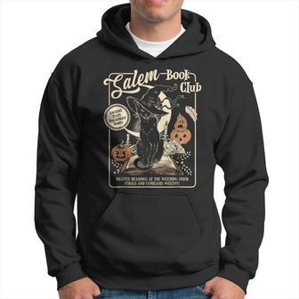 Salem Witch Book Club Bookish Halloween Black Cat Hoodie - Thegiftio UK