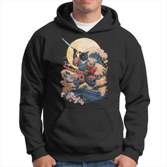 Samurai Cat Japanese Cat Anime Ninja Hoodie - Thegiftio UK
