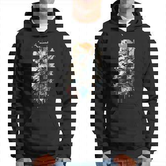 Samurai Gato Japonés Uniforme Pintura Retrato Gato Samurai Sudadera - Regaloses