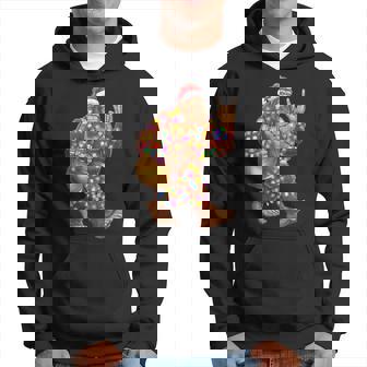Santa Bigfoot Christmas Lights Rock Sasquatch Believe Hoodie | Seseable UK