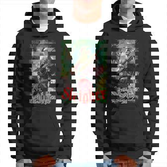 Santa Claus Guitar Sleigher Rock Music Christmas Hoodie - Thegiftio UK