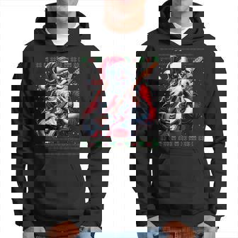 Santa Guitar Musician Guitarist Ugly Christmas Sweater Hoodie | Seseable UK