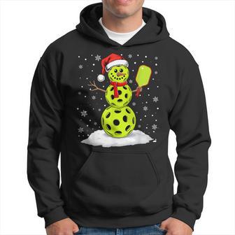 Santa Hat Snowman Xmas Pickleball Lover Christmas Hoodie - Thegiftio UK