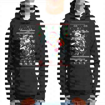 Santa Riding Honey Badger Ugly Christmas Sweater Xmas Hoodie | Mazezy