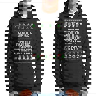 Santa's Favorite Firefighter Ugly Christmas Sweater Hoodie - Thegiftio UK