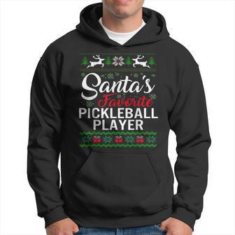 Santa's Favorite Pickleball Player Christmas Ugly Sweater Fa Hoodie - Thegiftio UK