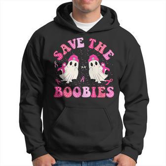 Save The Boobies For Breast Cancer Halloween Ghost Hoodie - Thegiftio UK