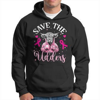 Save The Udders Cow Support Breast Cancer Awareness Hoodie - Thegiftio UK