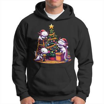 Sea Animal Lovers Kawaii Axolotl Decorating Christmas Tree Hoodie - Thegiftio UK