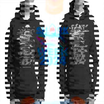Shark Fin 2024 Week Passion For Shark Lover Ocean Wildlife Hoodie - Thegiftio UK