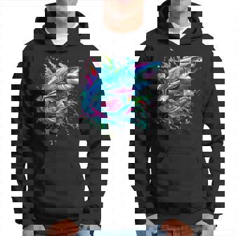 Shark Marine Biologist Paint Splash Ocean Animal Shark Lover Hoodie - Thegiftio UK