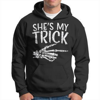 Shes My Trick Skeleton Halloween Costume Couple Costume Hoodie - Thegiftio UK