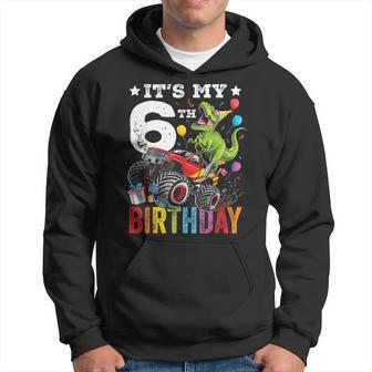 Six 6Th Birthday Dinosaur Monster Truck Hoodie - Thegiftio UK