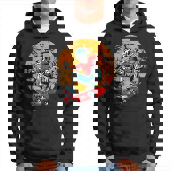 Skateboarding Skeleton Pumpkin Skateboard Halloween Hoodie - Thegiftio UK
