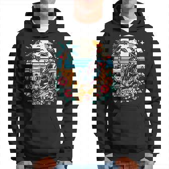 Skeleton On The Beach Traditional Tattoo Artist Inked Hoodie - Thegiftio UK