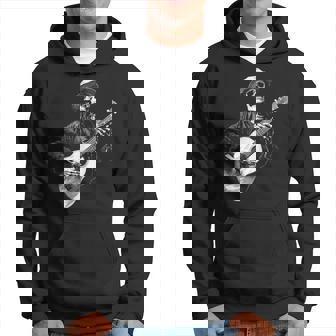 Skeleton Playing Acoustic Guitar Guitarist Music Lover Hoodie | Seseable UK