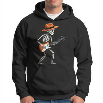 Skeleton Playing Electric Guitar Rock Halloween Boys Men Hoodie - Thegiftio UK