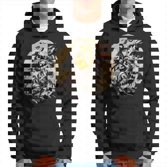 Skeleton Riding Mummy Dinosaur T Rex Pumpkin Halloween Hoodie - Thegiftio UK