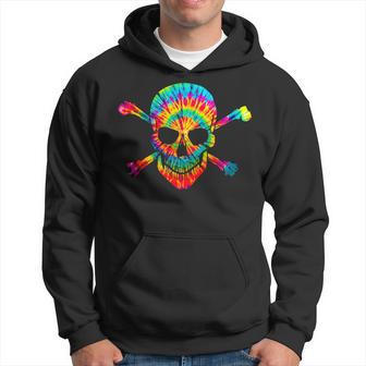 Skull Crossbones Skeleton Colorful Graphic Tie Dye Hoodie - Thegiftio UK