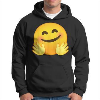 Smiling Face With Hugging Hands Emoticon Hoodie - Thegiftio UK