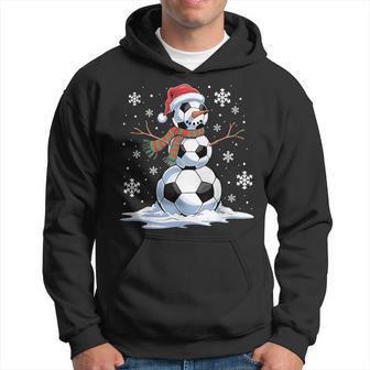 Soccer Snowman Soccer Player Santa Hat Christmas Hoodie - Thegiftio UK