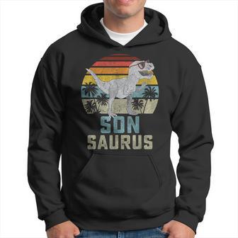 Sonsaurus T Rex Dinosaur Son Saurus Child Family Matching Hoodie - Thegiftio UK