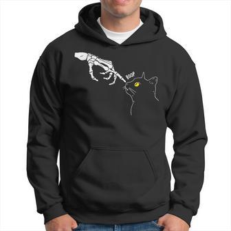 Spooky Boop Skeleton Hand Touch Nose Cat Halloween Hoodie - Thegiftio UK