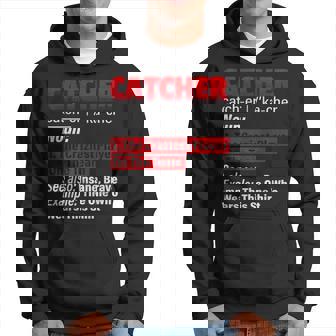 Squatting Behind Home Plate Baseball Catcher Definition Hoodie - Thegiftio UK