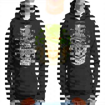 St Patrick's Day Skull Shamrocks Irish Culture Day Hoodie - Monsterry