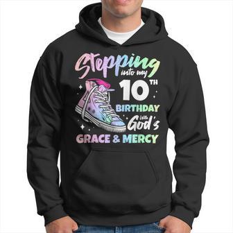 Stepping Into My 10Th Birthday 10 Years Old Ten Birthday Hoodie - Thegiftio UK