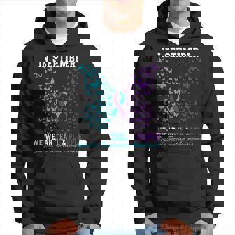 Suicide Prevention Awareness Betterfly Teal & Purple Ribbon Hoodie - Thegiftio UK