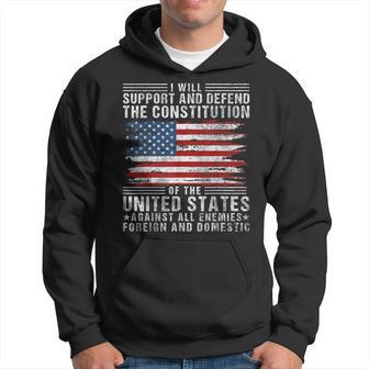 Support & Defend The Constitution Us Flag 4Th Of July Hoodie - Thegiftio UK