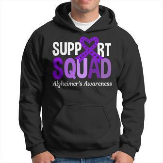 Support Squad Alzheimers Awareness Wear Purple Ribbon Hoodie - Thegiftio UK