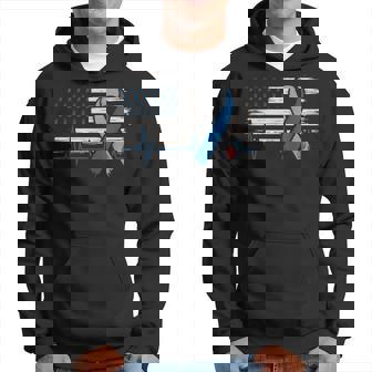 T1 Diabetes Awareness Diabetes Symbol Usa Flag Blue Ribbon Hoodie | Mazezy