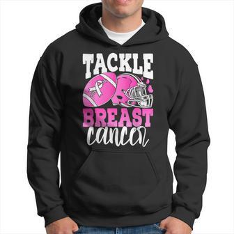 Tackle Football Breast Cancer Awareness Pink Ribbon Boys Kid Hoodie - Thegiftio UK