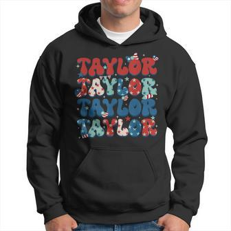 Taylor First Name Personalized 4Th Of July American Flag Hoodie - Monsterry CA