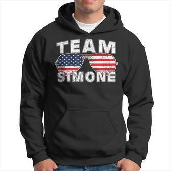Team Simone Usa Flag Sunglasses Support Vintage Style Hoodie - Thegiftio UK