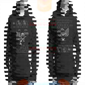 Tennis Rackets Ugly Christmas Sweater Style Hoodie - Thegiftio