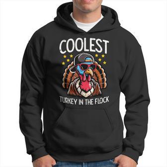 Thanksgiving Coolest Turkey In Flock Turkey Boys Kid Toddler Hoodie - Thegiftio UK