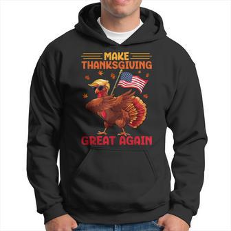 Make Thanksgiving Great Again Dabbing Turkey Trump American Hoodie - Thegiftio UK