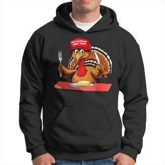 Make Thanksgiving Great Again Trump Turkey Trump 2024 Men Hoodie - Thegiftio UK