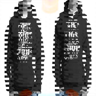 Thick Thighs Spooky Vibes Halloween Pumpkin Ghost Graphic Hoodie - Monsterry