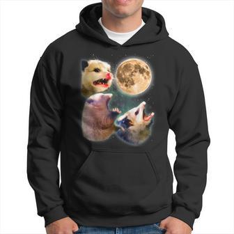 Three Opossums Howling At The Moon Pet Possum Hoodie - Thegiftio UK